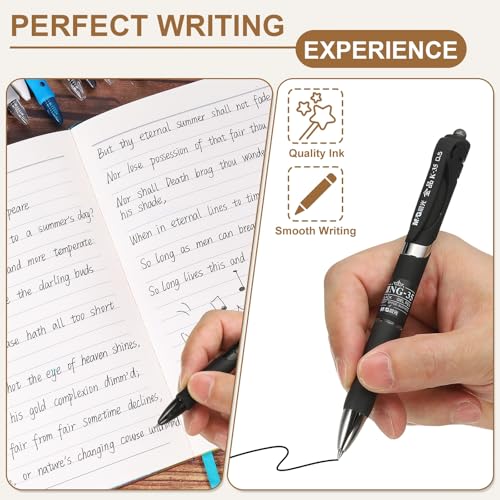 Set de 24 bolígrafos gel retractiles 0.5mm tinta negra miniatura 4