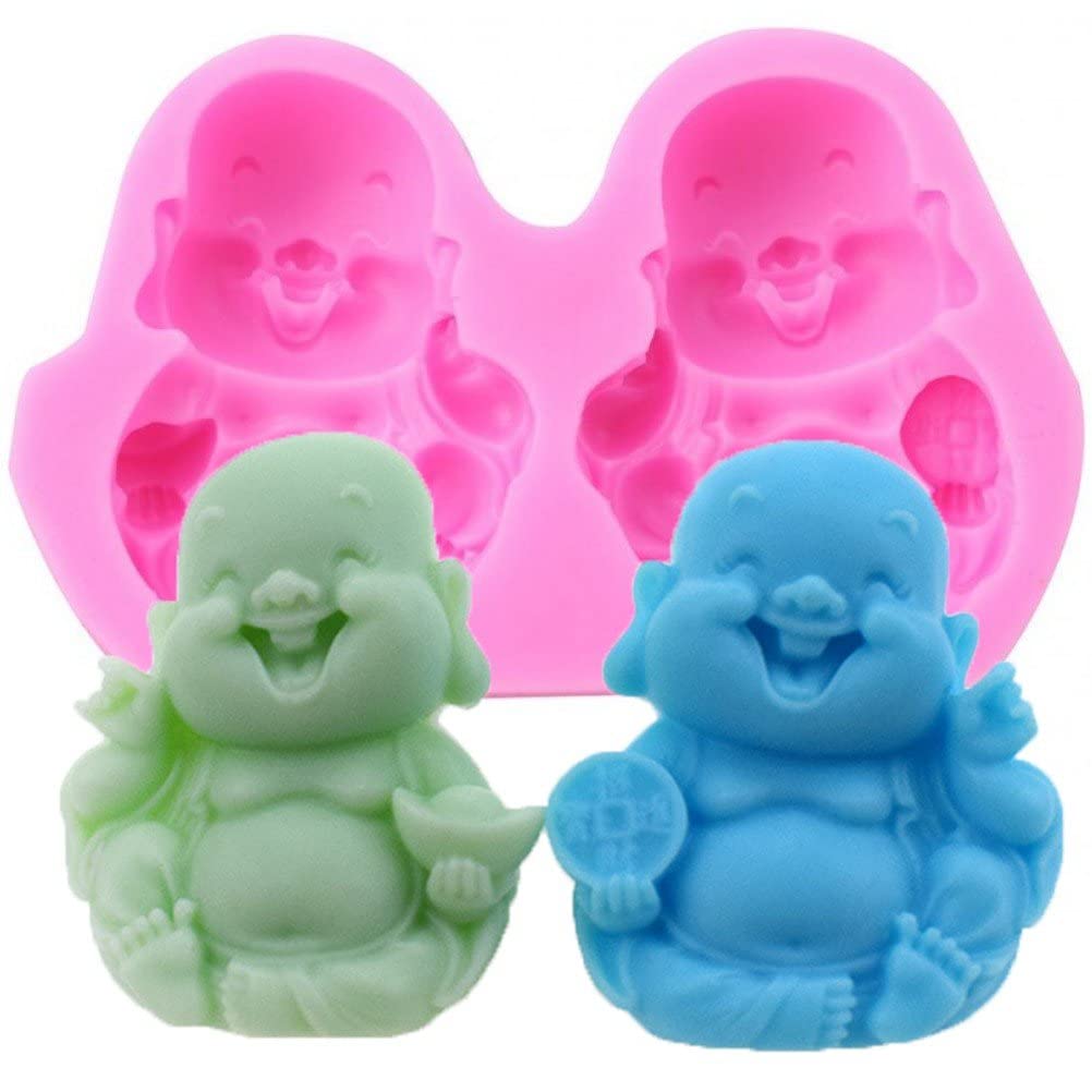 Wudaizhi Buddha Smiling Face Silicone Mold Cake Mould Candle Soap Molds Diy Making Craft Home Kitchen Baking Tools