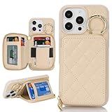 Hamany iPhone 16 Pro Max用 ケース ウォレット カードホルダー付き iPhone 16 Pro Max用 スマホケース ウォレット スロット付き キックスタンド スタンドケース 男女兼用 5G 6.9インチ-ホワイト