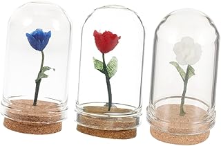 Gogogmee 3 Pçs Ornamento Decorativo Mini Rosa Casa Em Miniatura Mini Casa De Boneca Decoração Em Miniatura Modelo De Flor Rosa Em Miniatura Casa De Boneca Miniaturas Modelo De Flor