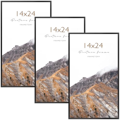 Frametory Aluminium-Bilderrahmen, Acrylabdeckung, 35,6 x 61 cm, Schwarz, 3 – Ansicht 1