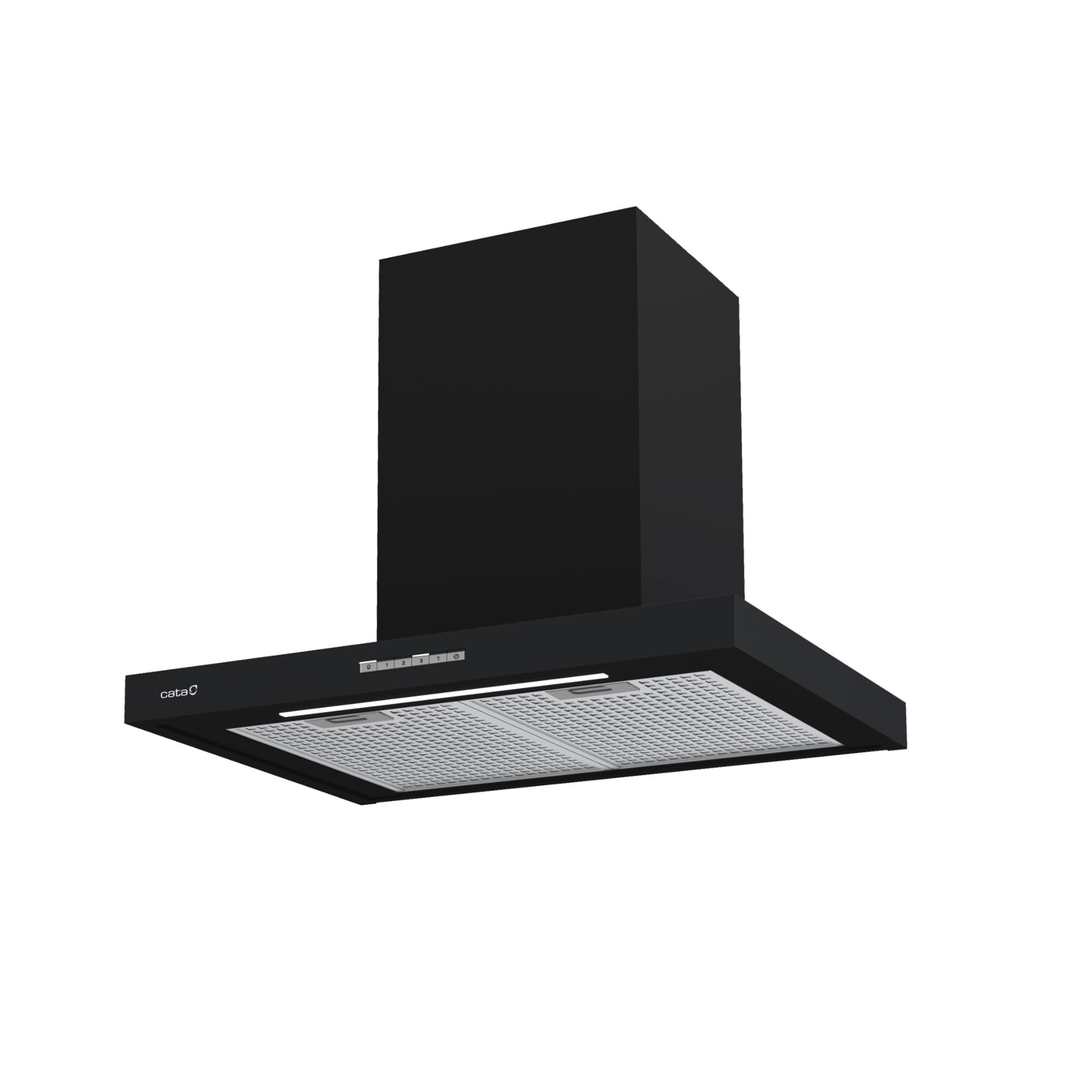 Cata Negro Campana Decorativa Pared Sygma 7010 Bk Con 4 Niveles De Extracción, 3+1 Turbo Panel De Control Electrónico Nivel Sonoro 50 Db Motor Bt3 Extra Silencioso Iluminación Led Ancho 70 Cm Color