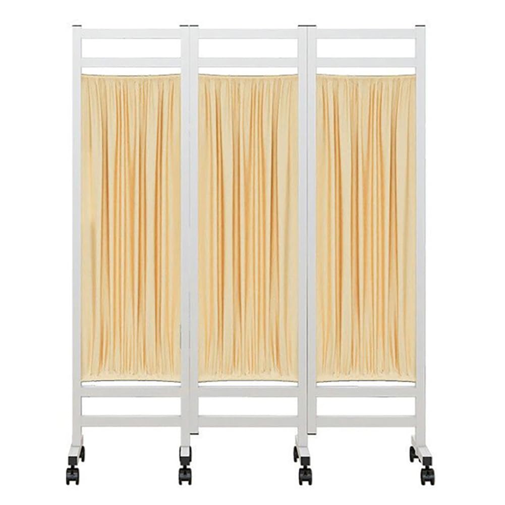 GYEQXKT Folding Privacy Screen with Wheels - Adjustable Freestanding Room Divider for Hospitals and Offices