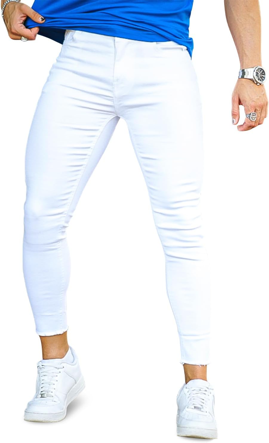 GINGTTO Men’s Ripped Jeans Stretch Skinny Denim Pants for Men Tapered Leg GINGTTO Men’s Ripped Jeans Stretch Skinny Denim Pants for Men Tapered Leg