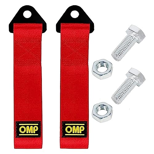 WYRGQIQN 2 Pièces Cordes de remorquage pour Auto, Racing Voiture Remorque Corde,Sangle Remorquage Voiture Universal, pour Pare Chocs Avant et Arrière (Rouge)