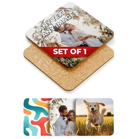 Personalised Square Coaster Set for Kitchen Cover