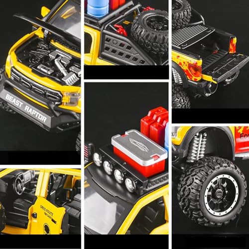 Image of Magicwand 1:28 Scale Die-Cast Raptor Smoke with Accesories【Large】【Box Packing】 with 6 Openable Doors,Pull Back Action,Lights,Music 【Random Color】【Pack of 1】