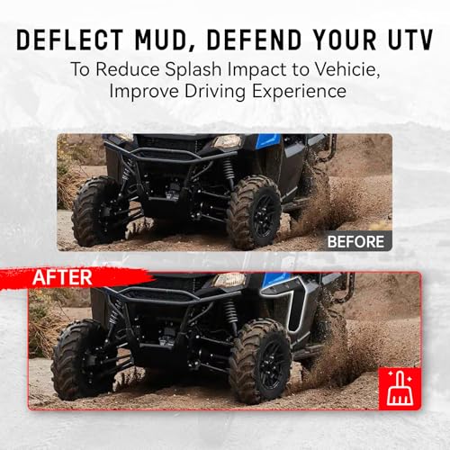 Image of Front Fender Flares for Honda Pioneer 700-2 700-4 2014-2021 | Front Mud Guard Extension Mud Flaps for Honda Pioneer 700 2P 4P 2014-2021 Accessories, Replace #08P70-HL3-600