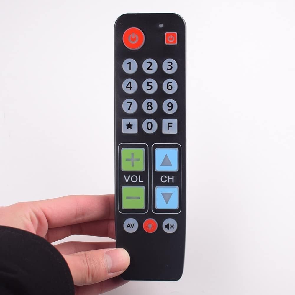 Telecomando con 21 grandi tasti per TV, VCR, DVD, STB, DVB TV-BOX, telecomando facile da usare con retroilluminazione, per persone anziane