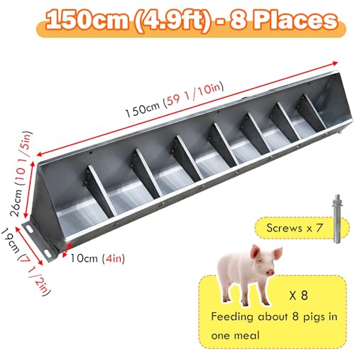 Comederos de Acero Inoxidable para Ganado, Aptos para Cerdos, Vacas, ovejas y Caballos; comederos Resistentes al Agua y de Alta Resistencia, Aptos para Uso en Interiores y Exteriores.