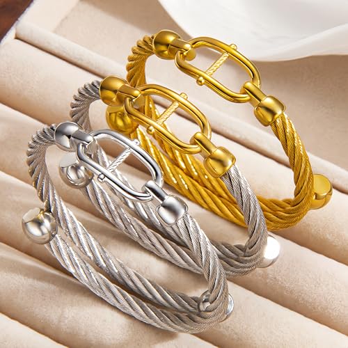 Pulsera de acero inoxidable ajustable para hombre y mujer miniatura 3