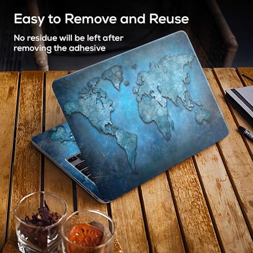 Image of Galaxsia World Map D13 Full Body Vinyl Laptop Skin /Sticker /Cover Upto 15.6 Inches Laptops Laminated-Removable-HD Quality Compatible for Hp-Dell-Sony-Lenovo-Asus etc.(15x10 Inches)