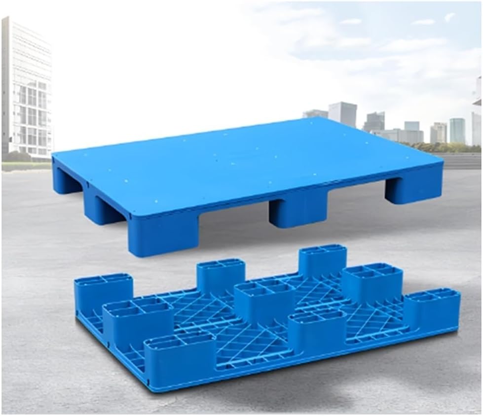 Plastic Moisture-Proof Pallet, Nestable Shipping Pallet, Combination Platform Racks for Warehouses Storage Rooms, Strong Load-Bearing Capacity, Easy to Stack (Blue 80x60x14cm)