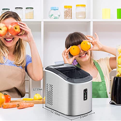 Máquina fabricadora de hielo eléctrica para encimera, ideal para hogar, cocina y oficina, con cucharón y canasta para hielo miniatura 7