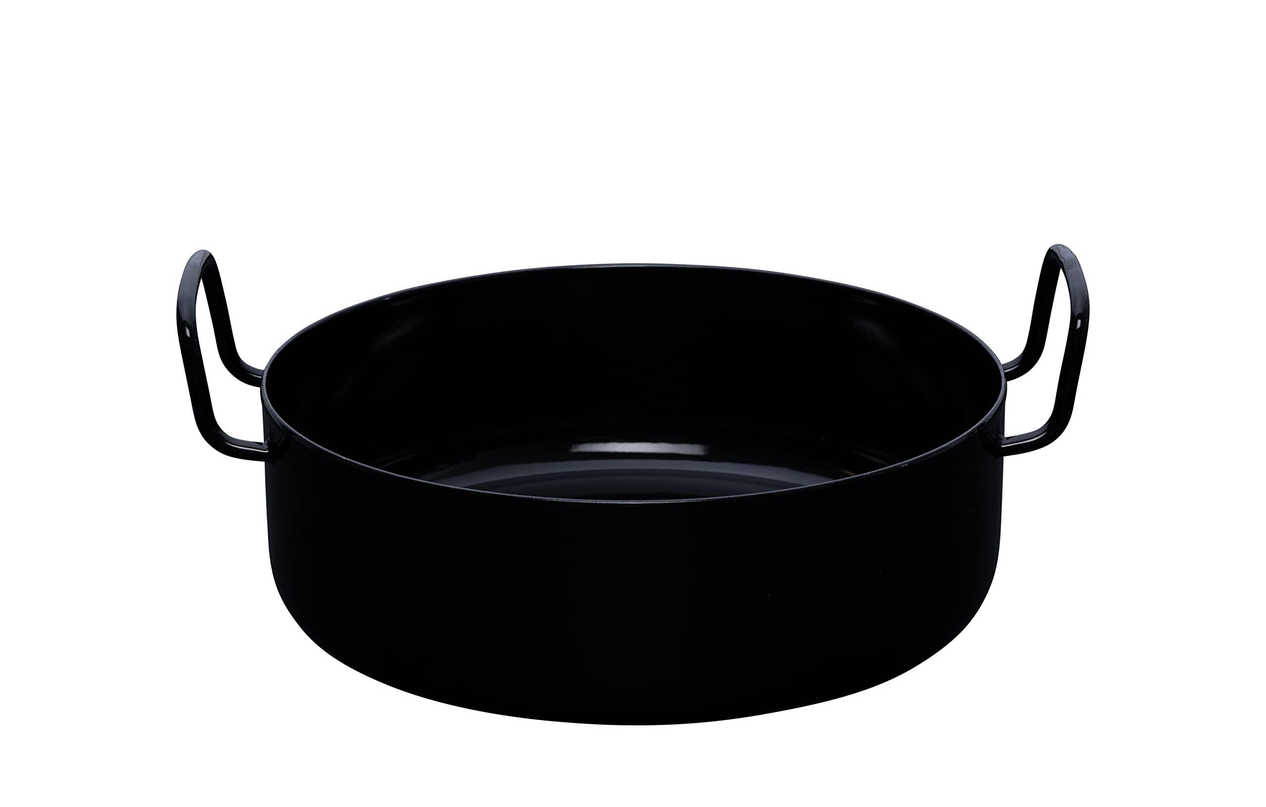 Riess CLASSIC patelnia emaliowana do duszenia ze szklaną pokrywką 28 cm, czarna, wysokość 9 cm