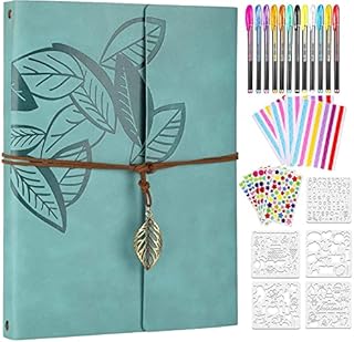 ZEEYUAN Photo Albums, DIY Memory Scrapbook Leaf Soft Leather Scrapbook Photo Album Family Wedding Album Special Christmas Valentines Birthday Gifts Unique Present for Women
