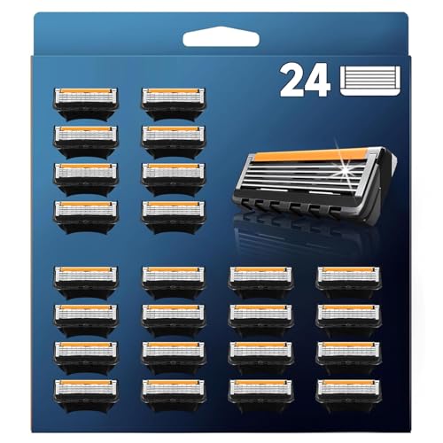 Cuchillas de afeitar ProGlide Wet Shaver para hombre, 24 cuchillas de repuesto para afeitadora en húmedo, paquete económico de 5 cuchillas Fusion, cuchillas Pro Glide, Fusion 5 ProGlid