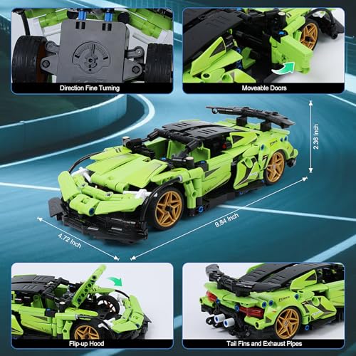 Image of IQKidz STEM Building Blocks Kit for Kids - 2 in 1 Remote Control Race Car and Robot Toy, Great Gift for Boys, Teens Age 6 7 8-12+ Year Old Who Love Engineering and RC Sports Car Toys