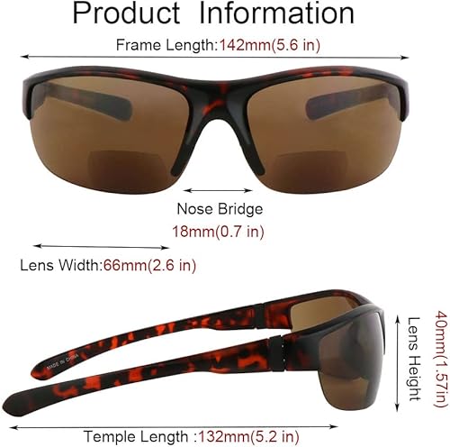 Miniatura 4 de Hyyiyun 3 pares de lentes de sol de lectura bifocales para hombres y mujeres, lentes de lectura envolventes para exteriores