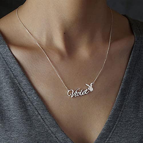 DayOfShe Easter Gifts Personalized Bunny Name Necklace 18K Gold Plated Custom Necklaces for Easter Basket Stuffers4