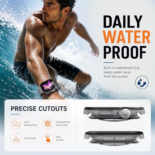 Coque étanche Apple Watch protégeant l'écran de l'eau et des rayures en métal