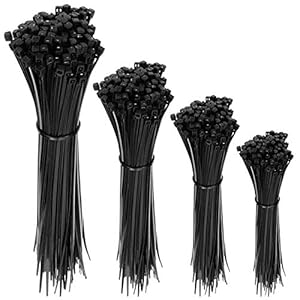 Faburo 600pz Fascette Plastica per Cablaggio, Fascette Stringicavo,Fermacavo Nere Elettricista, Nylon Cavi Fascette, 150 pz x 80/100/150 / 200mm (600 pezzi)…