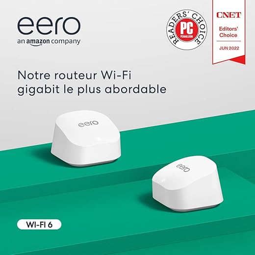 Découvrez le routeur Wi-Fi 6 maillé bibande Amazon eero 6+, avec hub connecté Zigbee intégré et prise en charge des...