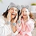 AMCAMI 6 PCS Spa Headband with Wrist Washband Face Wash Set,Skincare Makeup Headband and Wristband Towel Scrunchies for Washing Face, Sleepover Party Supplies for Girls(Gray)