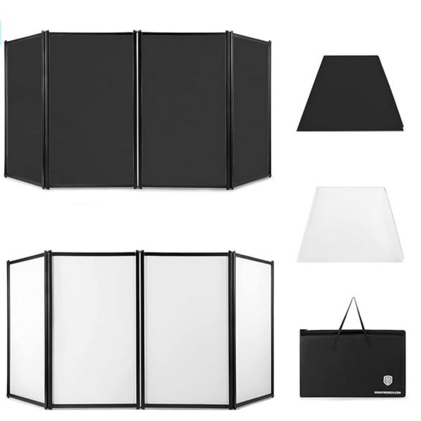LIAPDG DJ Foldable Booth Panels, DJ Facade Booth DJ Stand Portable Facade Event Booth Panels Detachable Cover Screens with Carrying Bag & 4 Panels to Hide Mixers, Turntables, Controllers