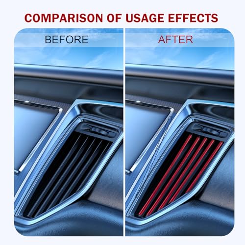 Image of 20PCS Car Vent Outlet Trim, Bendable Air Conditioner Vent Decoration Strip, Universal Auto Air Oulet Strips, for Most Vehicles (Red)