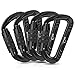 BEIFENG Heavy Duty Lightweight Locking Carabiner Clips D Ring for Camping Hiking Outdoor Gym etc, Carabiner with Lock Small Carabiners for Dog Leash & Harness (Auto Locking Black-4Pcs)