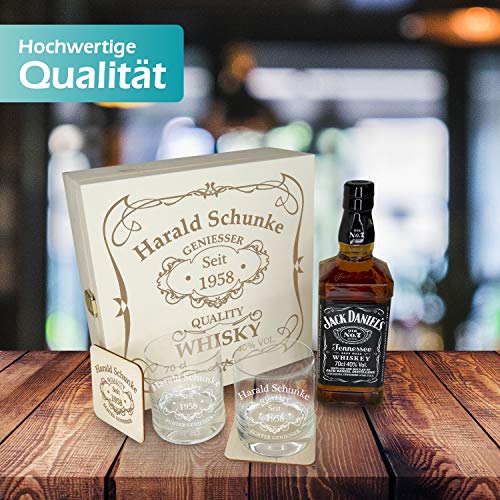 polar-effekt Whisky Geschenkset - 6-Teilig - Deutsche Herstellung - Jack Daniels No.7 Flasche - 2 Untersetzer - 2… – Bild 7