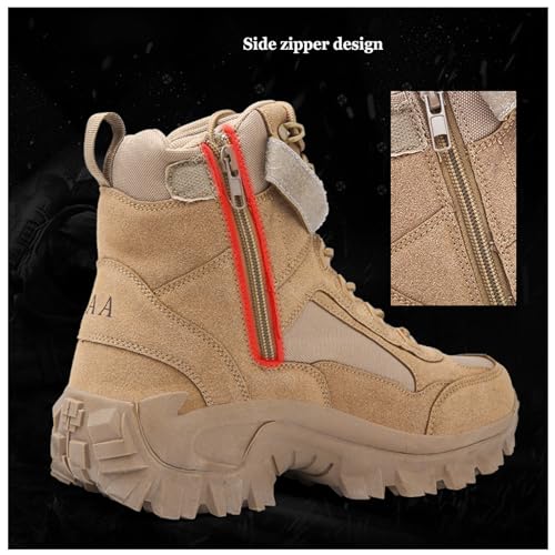 Tactical boots for men Lightweight combat Military Boots Leather Motorcycle Climbing Work shoes4