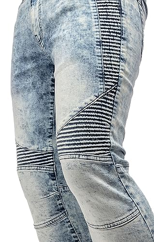 RAW X Mens Skinny Jeans, Washed Ripped Distressed Moto Stretch Denim Biker Pants for Men4