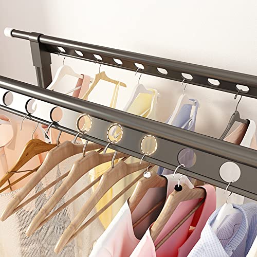 Zusammenklappbarer Wäscheständer, zusammenklappbar, platzsparend, Aluminiumlegierung, einziehbar, winddicht, für den Innen- und Außenbereich