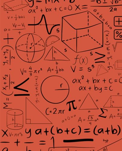  Math Genius: Notebook with Formula Cover  Dark Terra Cotta  College Ruled ( 7.5 x 9.25 inches )