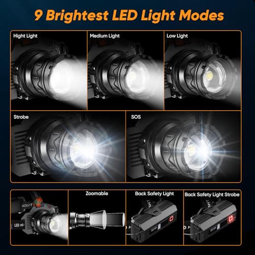 Super Bright rechargeable headlamp with motion sensor - image 3