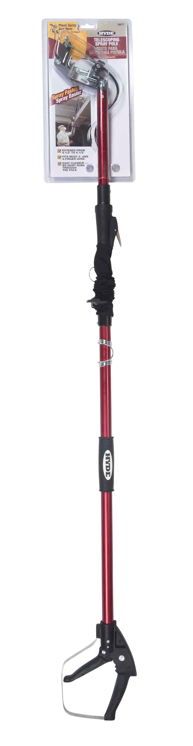 HYDE 28670 QuickReach Telescoping Pole, 4-1/2 to 6-1/2 Feet, Multi