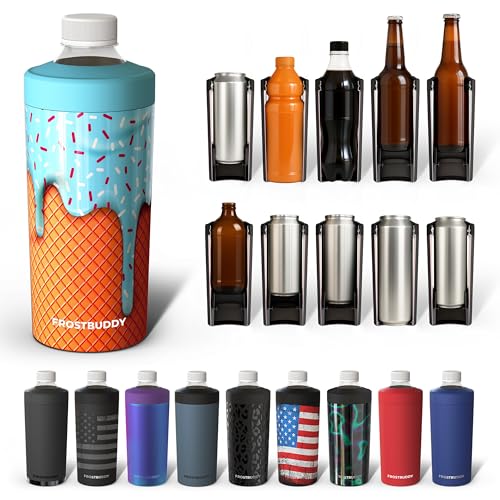 Image of Universal Buddy XL Can Cooler by Frost Buddy - Fits 12-ounce, 16-ounce, 20-ounce, and 24-ounce Cans and Bottles - Keep Your Drinks Refreshingly Chilled for over 12 hours. (Blue Ice Cream)