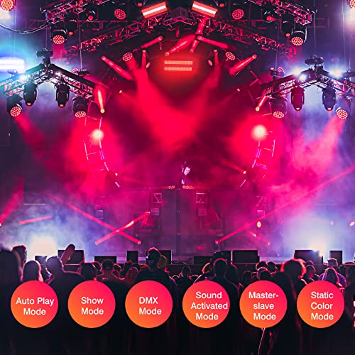Image of LED Stage Strobe Effect Lights - 120W RGBW DJ Light with 48 Zones Chasing by DMX Control Sound Activated Auto Play Wall Washer Uplight for Event Concert Party Church Wedding Club Stage Lighting