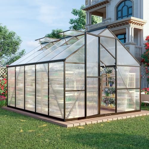 8x10 FT Greenhouse for Outdoors,Green House for Outside,Dark Gray