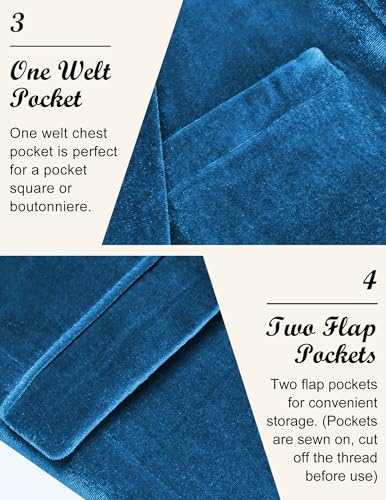 Image of COOFANDY Men's Velvet Blazer Notched Lapel Velour Suit Jacket One Button Tuxedo Jackets for Wedding Prom Party Dinner