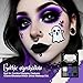 Black Blue Purple Eyeshadow Goth Makeup Palette, Matte Shimmer Dark Smoky Eyeshadow Pallet with Mirror, High Pigment White Grey Multichrome Eye Shadow for Halloween Party Witch Costume Zombie Vampire
