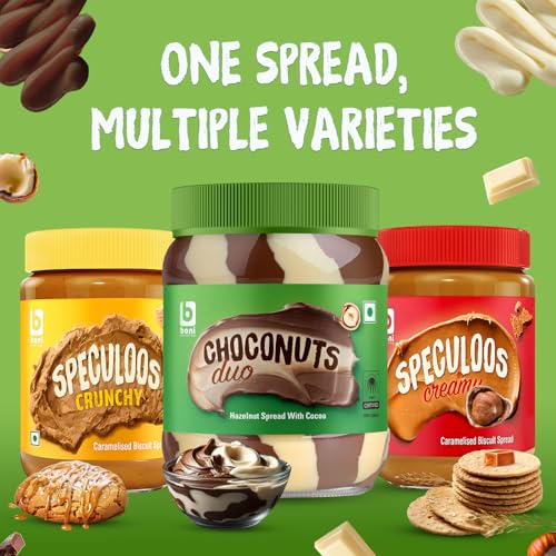Image of Boni Choconuts Duo Hazelnut Spread With Cocoa - 400g | Netherland Chocolate Spread | Smooth & Spreadable (Pack of 3)