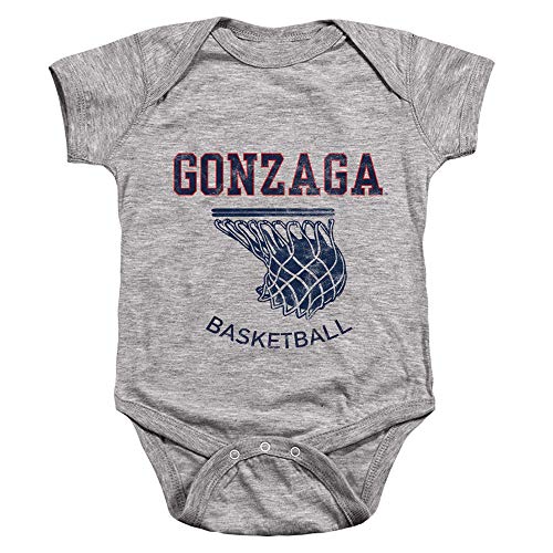 Gonzaga University Official Basketball Hoop Unisex Infant Snap Suit for Baby,Athletic Heather, 6 Months