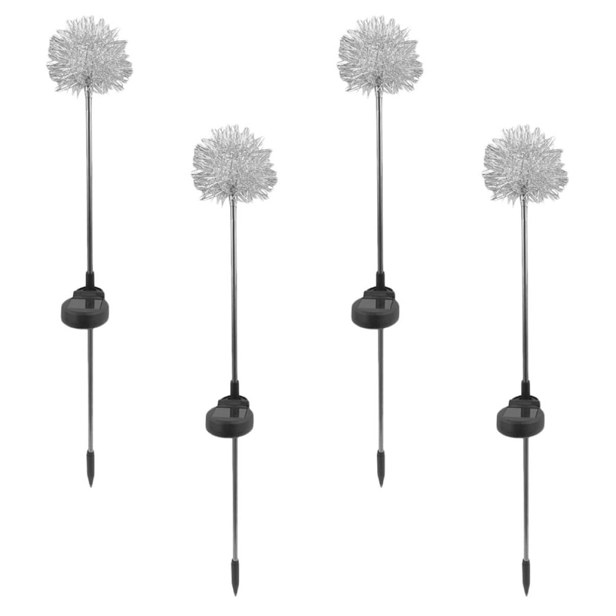 ibasenice 4 Pcs Dandelion Shape Led Solar Lights Solar Garden Decorative Lights Ground Lamp Ornament No Tools Needed
