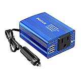 150W カーパワーインバーター DC 12V~110V ACコンバーター 3.1A デュアルUSB電源インバーター 車用 ロードトリップ必需品 キャンプアクセサリー ブルー