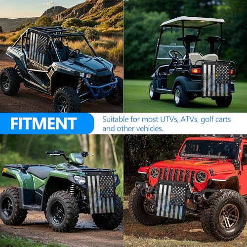 Image of Universal Trash Sack ATV UTV Mesh Trash Bag Large Storage Bag Teslin Compatible with Polaris RZR, CFMOTO, Can-Am, Teryx, Arctic Cat, Golf Cart, Pioneer, Boat(American Flag Print)