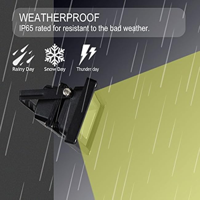 Led Flood Light 10w Warm White Black Case