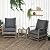 Outsunny 3-Piece Patio Wicker Bistro Set with Cushions, Aluminum Frame Outdoor PE Rattan Conversation Furniture with 2 Rocking Chairs, Slat Top Coffee Table for Porch, Backyard, Garden, Dark Gray